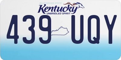 KY license plate 439UQY