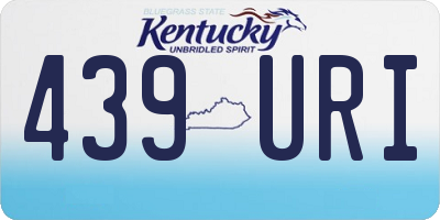 KY license plate 439URI