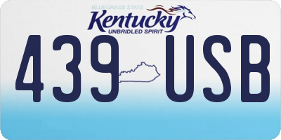 KY license plate 439USB