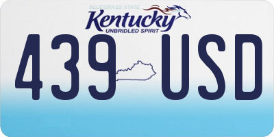KY license plate 439USD