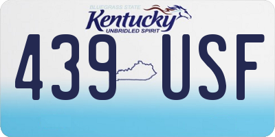 KY license plate 439USF