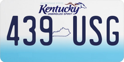 KY license plate 439USG