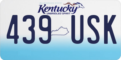 KY license plate 439USK