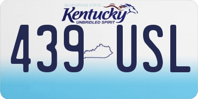 KY license plate 439USL