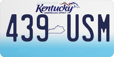 KY license plate 439USM