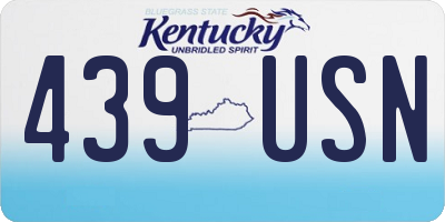 KY license plate 439USN