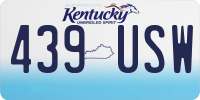 KY license plate 439USW