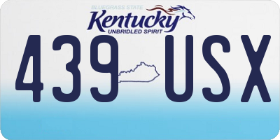 KY license plate 439USX