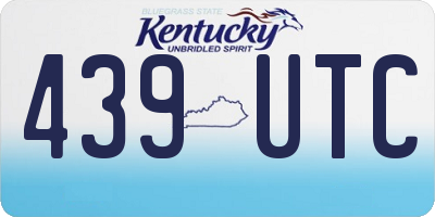 KY license plate 439UTC