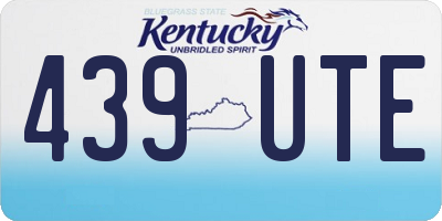 KY license plate 439UTE