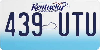 KY license plate 439UTU