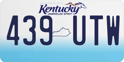 KY license plate 439UTW