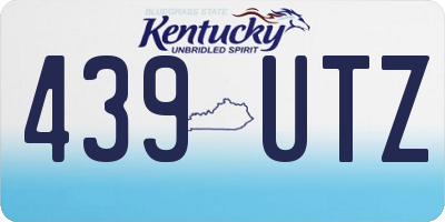 KY license plate 439UTZ