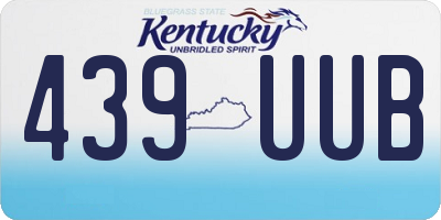 KY license plate 439UUB