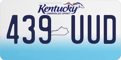 KY license plate 439UUD