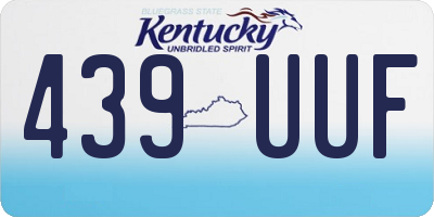 KY license plate 439UUF
