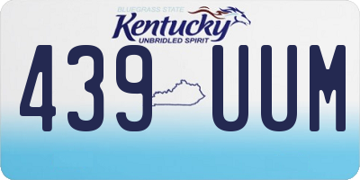 KY license plate 439UUM
