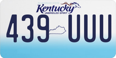 KY license plate 439UUU