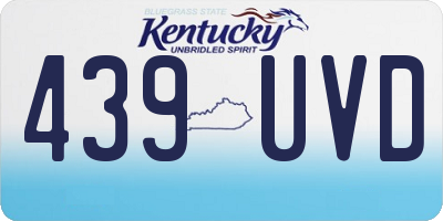 KY license plate 439UVD