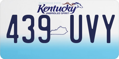 KY license plate 439UVY