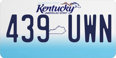 KY license plate 439UWN