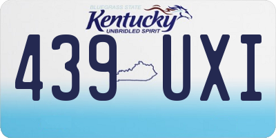 KY license plate 439UXI