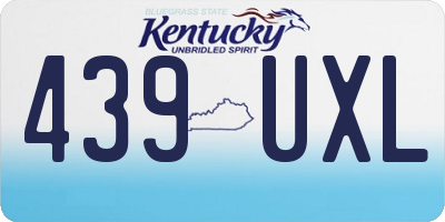 KY license plate 439UXL