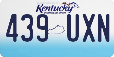KY license plate 439UXN