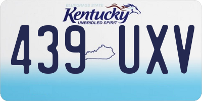 KY license plate 439UXV