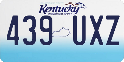 KY license plate 439UXZ