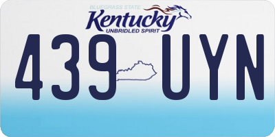 KY license plate 439UYN
