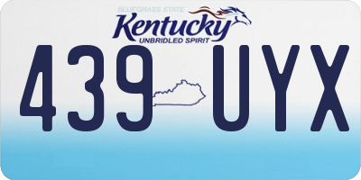 KY license plate 439UYX