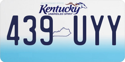 KY license plate 439UYY