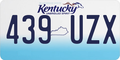 KY license plate 439UZX