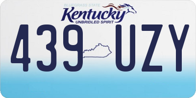 KY license plate 439UZY