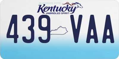 KY license plate 439VAA