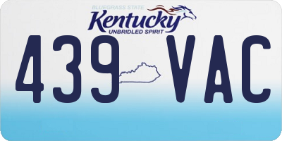 KY license plate 439VAC