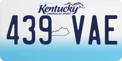 KY license plate 439VAE
