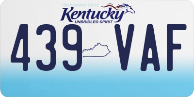 KY license plate 439VAF