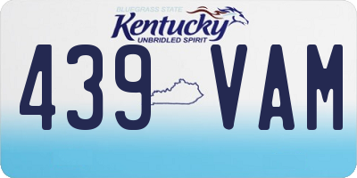 KY license plate 439VAM