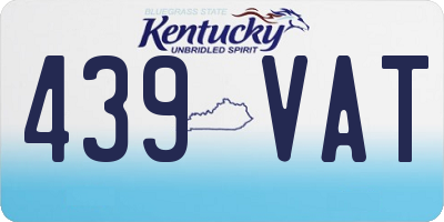 KY license plate 439VAT