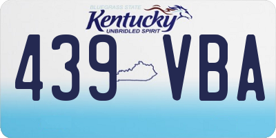 KY license plate 439VBA