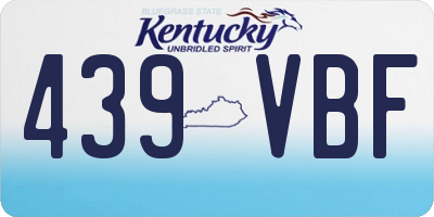 KY license plate 439VBF