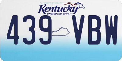KY license plate 439VBW