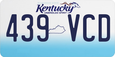 KY license plate 439VCD