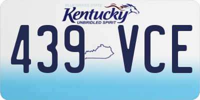KY license plate 439VCE