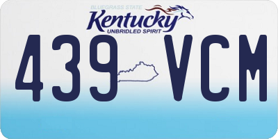 KY license plate 439VCM
