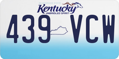 KY license plate 439VCW