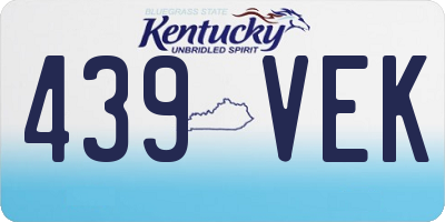 KY license plate 439VEK