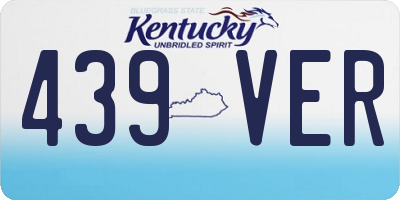 KY license plate 439VER